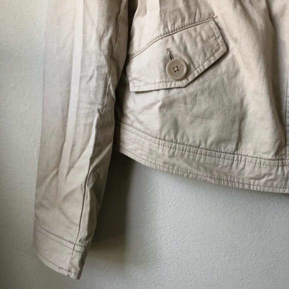 🌟GAP Khaki Moto Jacket Cotton Light Weight Tan Sm - Picture 4 of 4